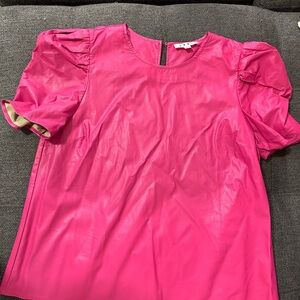 THML Fuchsia Puff Sleeve Blouse